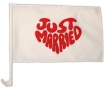 Autofahne - just married